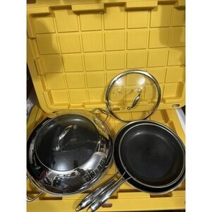 HEXCLAD 5 Piece Nonstick Stainless Steel Frying Pan Set 10 12 and 14"pan $600